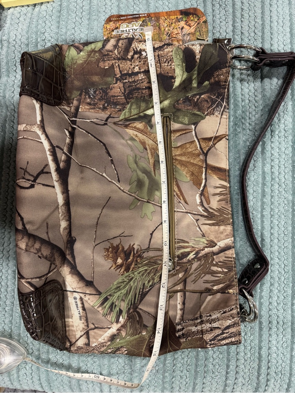 Realtree Camo Shoulder Bag with Brown Trim